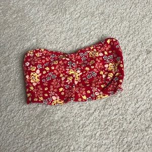 Red floral Bandeau top